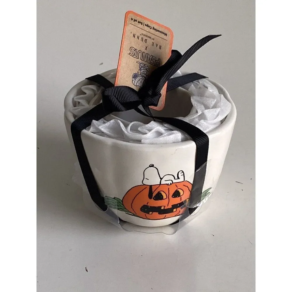 Rae Dunn Halloween Great Pumpkin Peanuts Snoopy Dry Measuring‎ Cups 2023 NEW